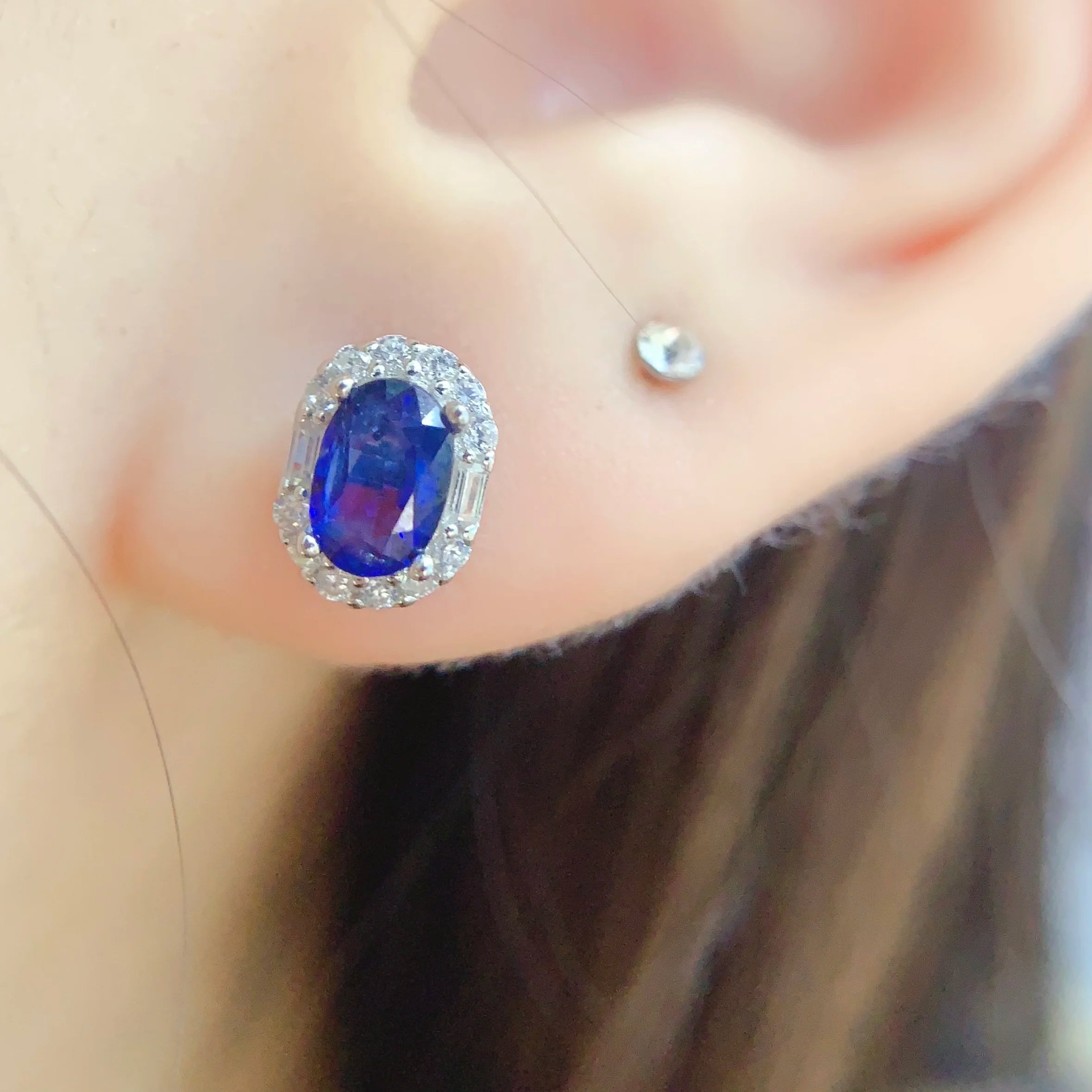 High Fashion Jewelry Set Wholesale Price Inlaid Natural Sapphire Dainty Classic Design Suitable for Engagement,Daily Wear Gifts