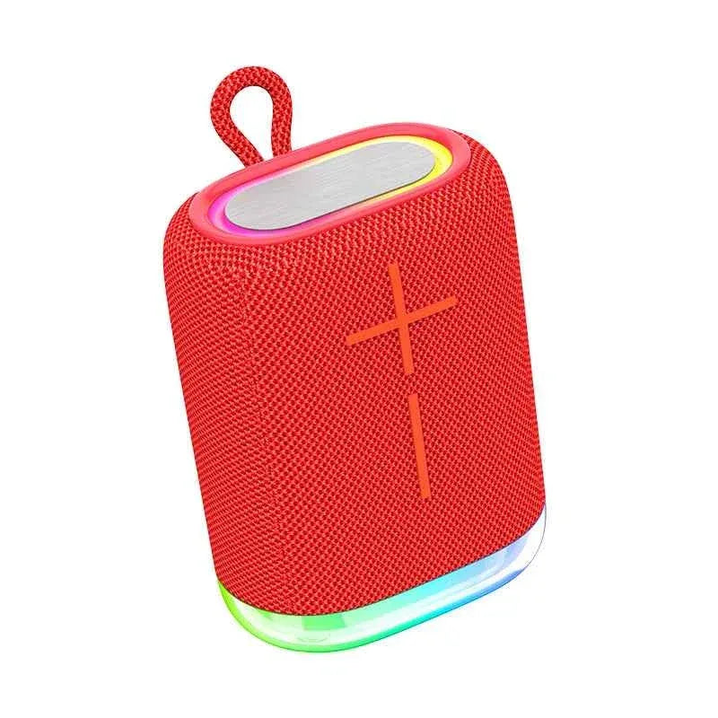 Portable Bluetooth Speaker with Bass Boost and Waterproof LED Design Rose Madder My Store