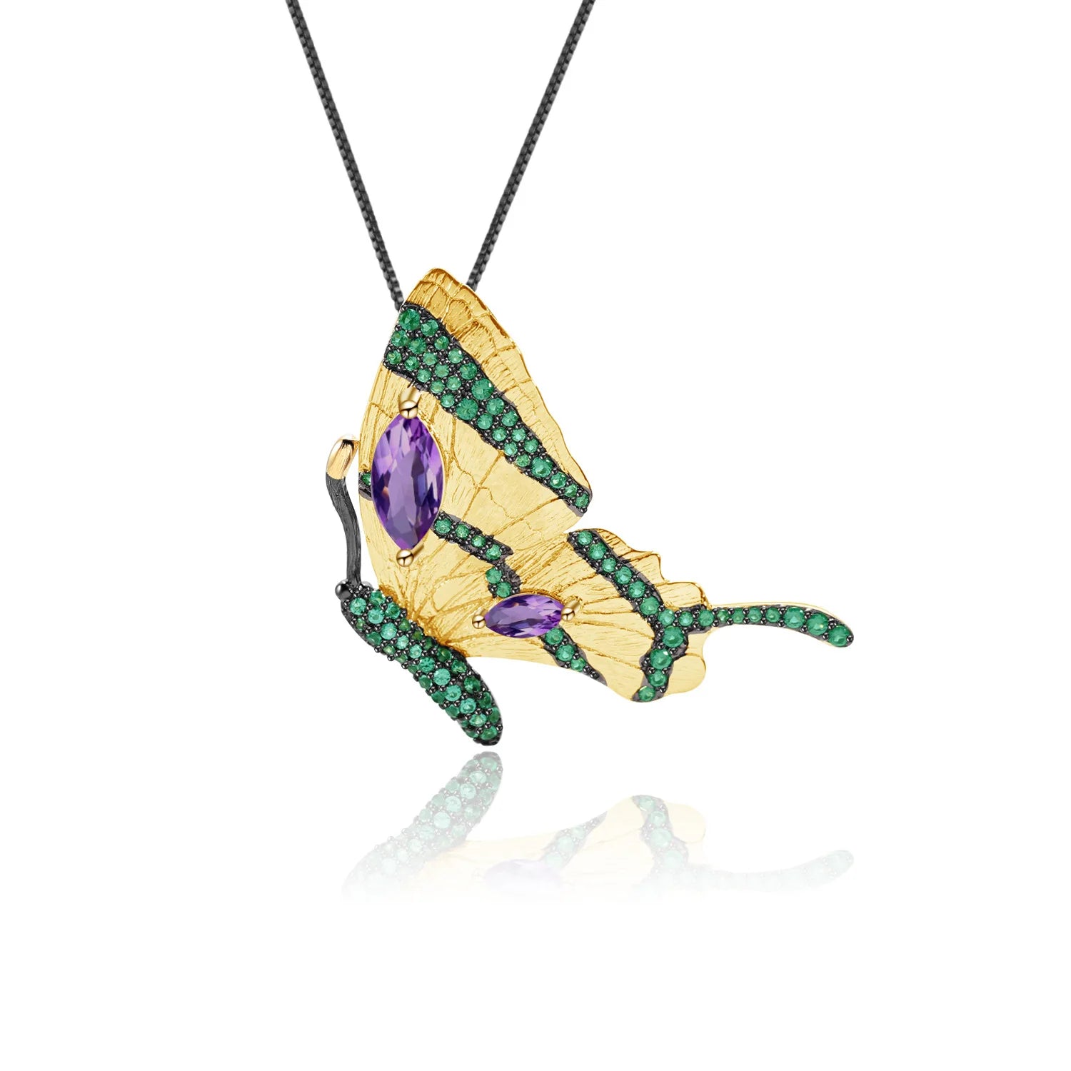TIANSHE Designer Women's Pendant Dual-Purpose Butterfly Brooch Design High-end Vintage S925 Pure Silver Jewelry