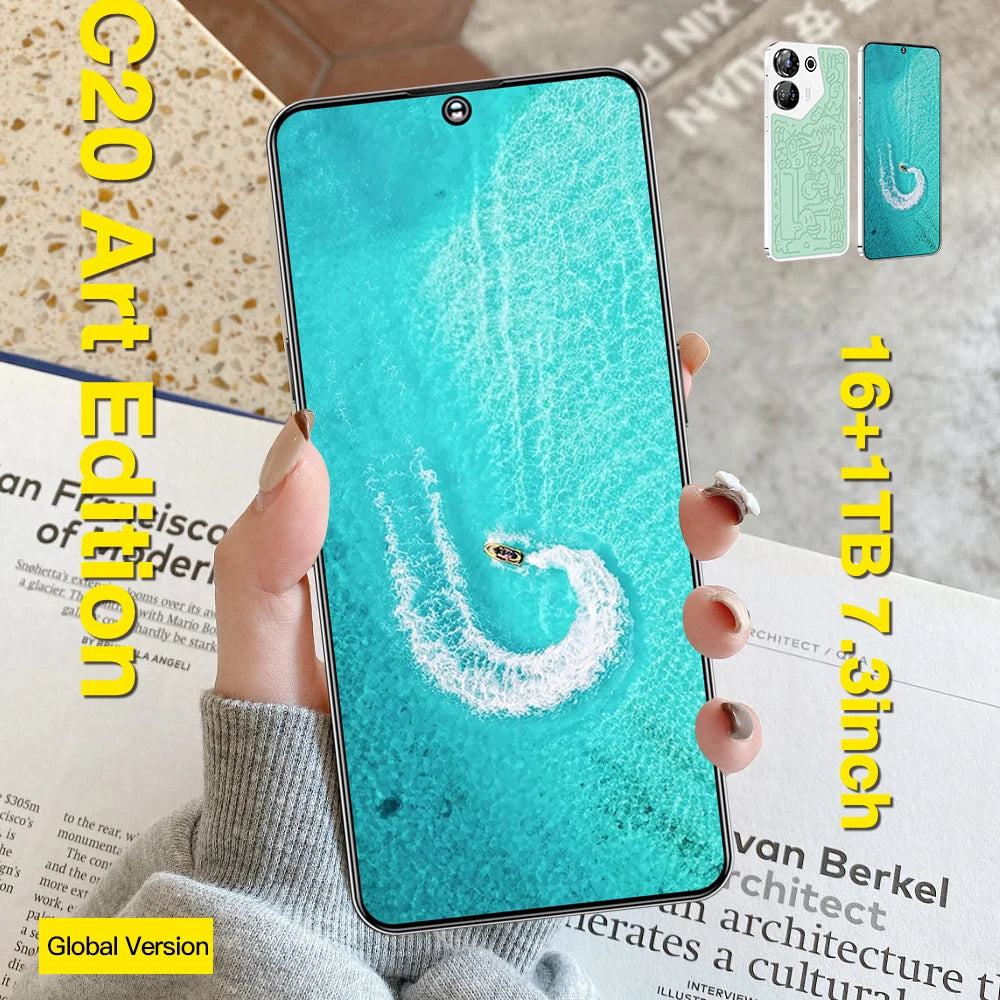 2025 Hot Sales New Smart Phone C20 Pro 7.3 Inch Android Cell Phone Global Version 16gb Ram 1tb Factory Activity Price