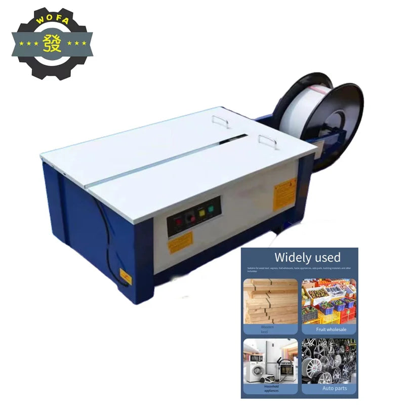 JIAHE New Hot Melt Double Motor Baler Semi-automatic Fruit Carton pp Tape Strapping Machine Packing Machine