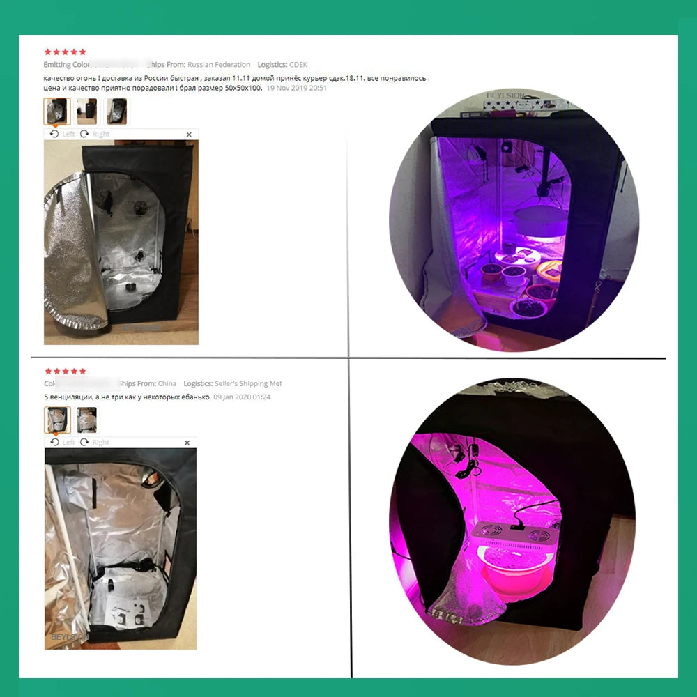BEYLSION New Growbox Complete Set Air Tent Grow With Dimmable LED Grow Lamps Centrifugal Fans Activated Carbon Air Filter Set