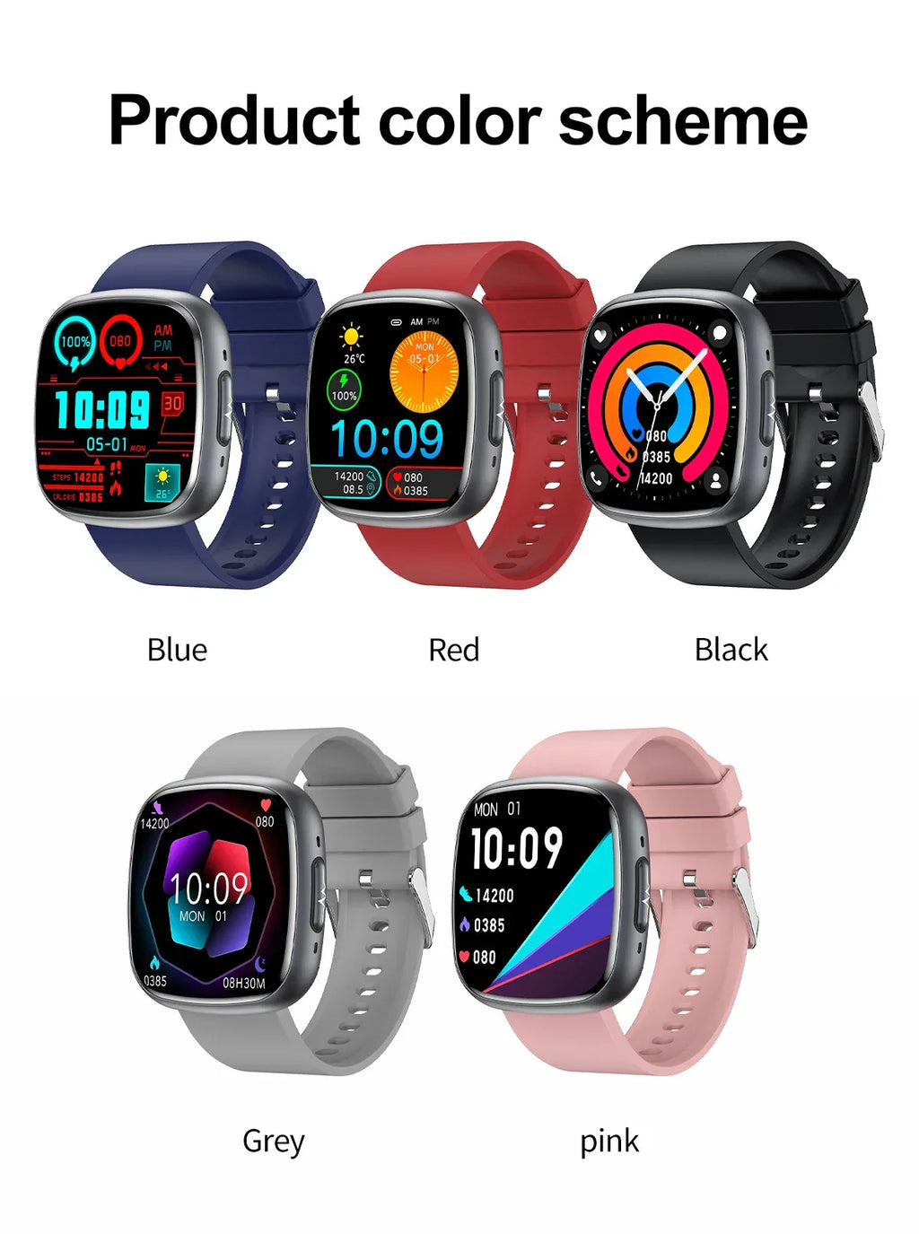 Smartwatch Fitness Tracker ET593 - Heart Rate Monitor, Sport Gray My Store