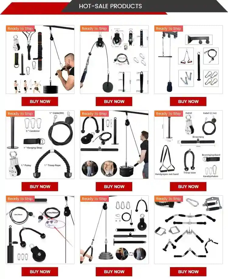360 Rotation Fitness Pulley System for Home Gym Resistance Training Tidesmit