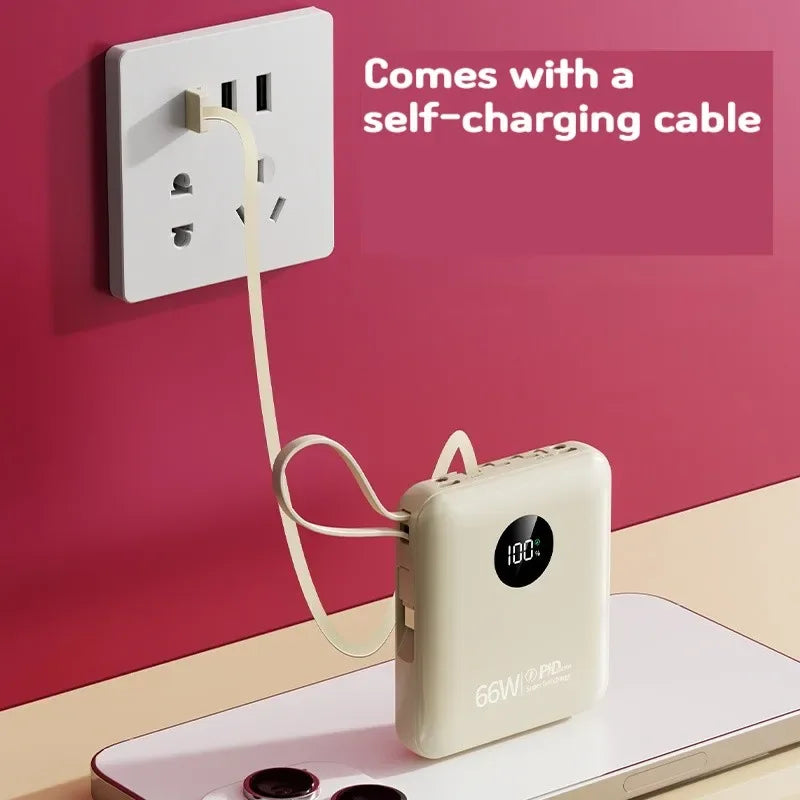 Portable 10000mAh Power Bank with Built-in Cable - Tidesmit Tidesmit