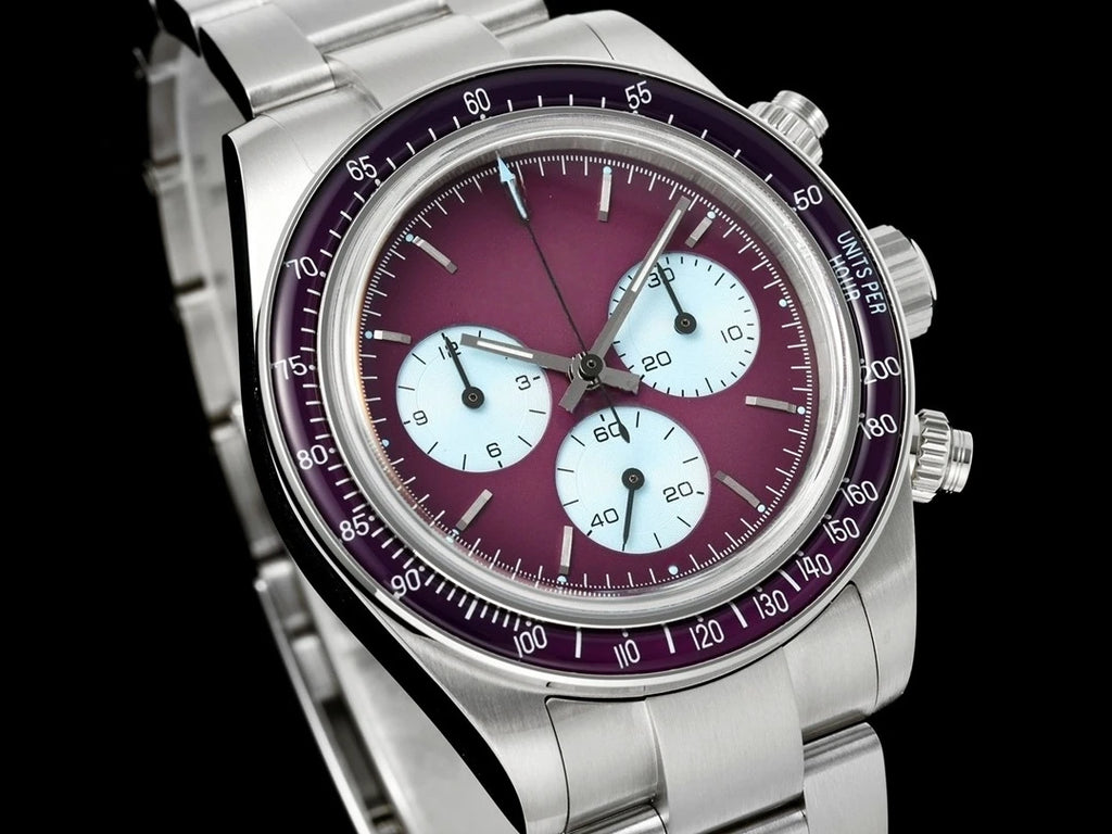 Stylish High Quality Stainless Steel Mechanical Watch Sapphire Crystal Automatic Chronograph for Daily Business Wear Watch