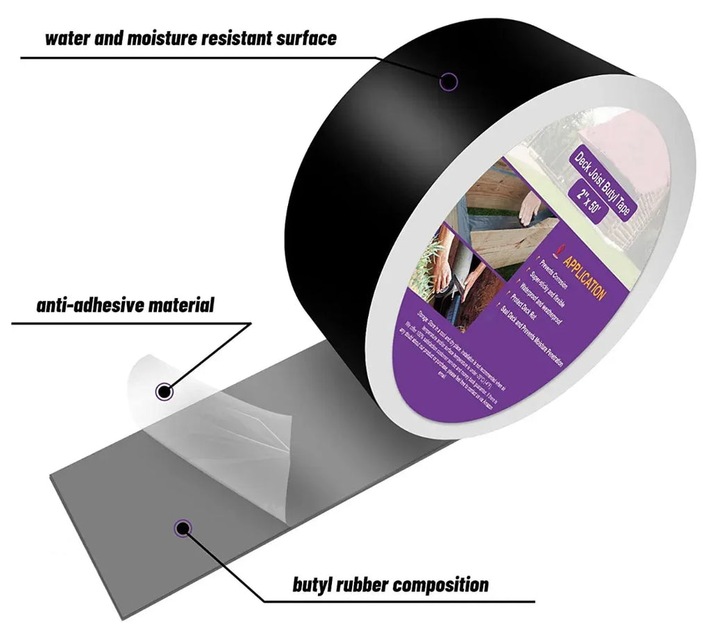 Black butyl tape roll with cross-section layers for water-resistant sealing