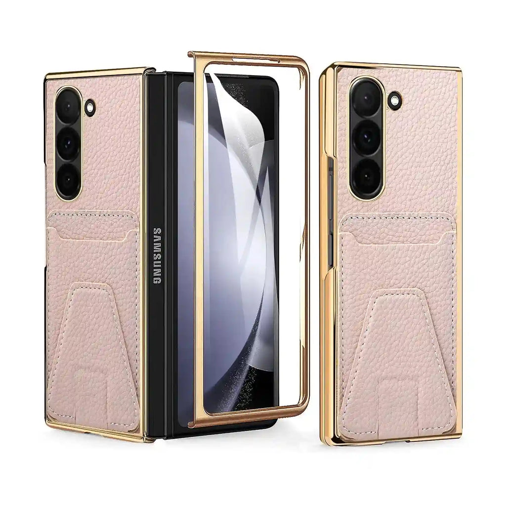 Samsung Galaxy Z Fold 6 Leather Case & Tempered Glass Screen Protector Tidesmit
