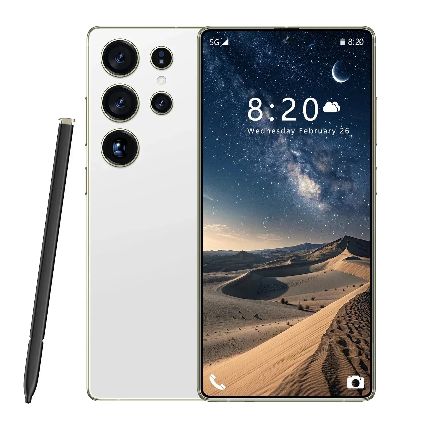 Tidesmit 5G Smartphone: 16GB RAM, 1TB Storage, Android 14 White 16g Tidesmit