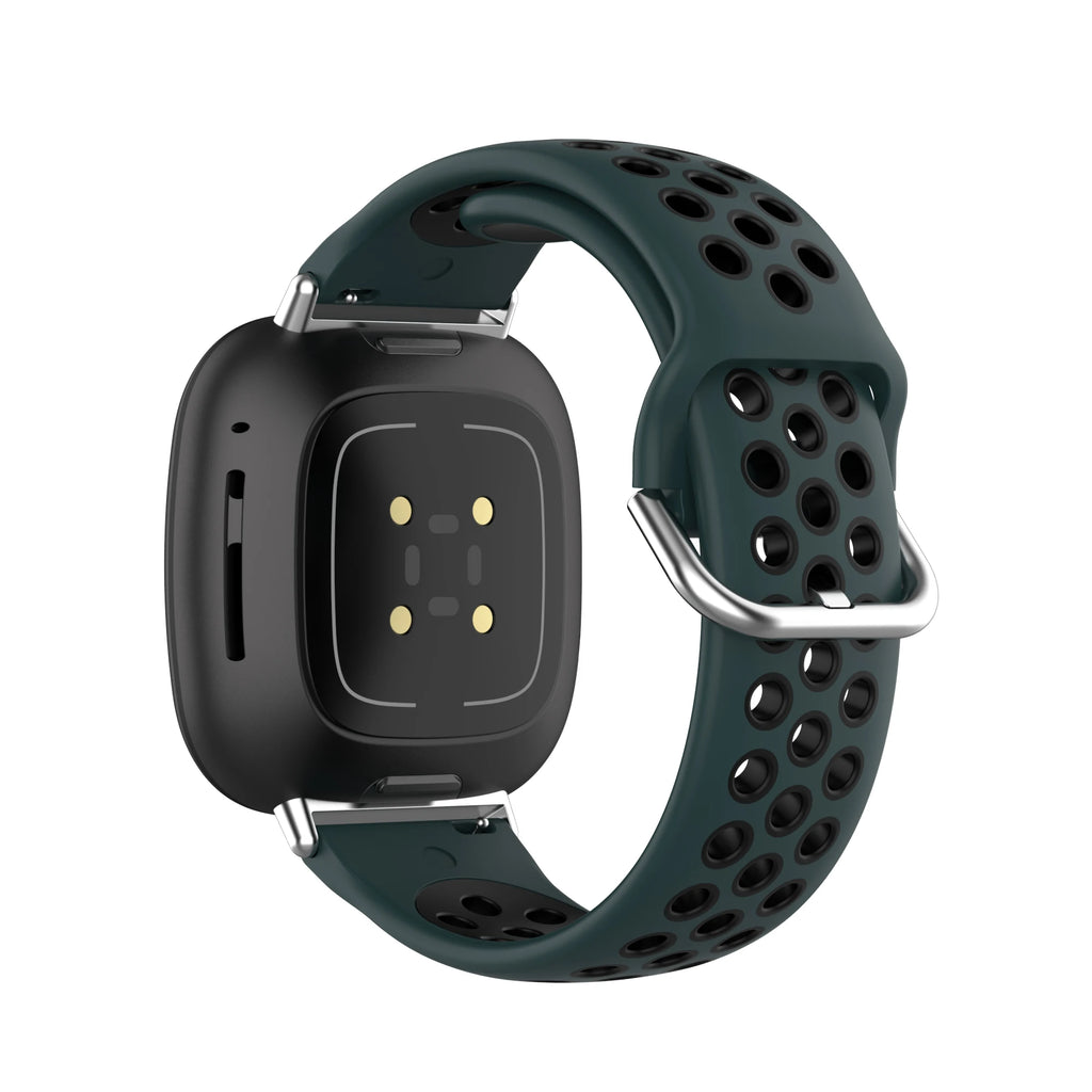 Colorful soft silicone sport wristband for Fitbit Versa 3 and Sense smartwatches in a comfortable durable design