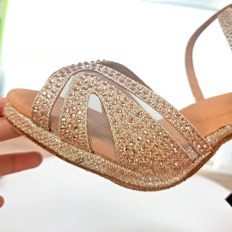 Sexy Strap Salsa Latin Dance Shoes Ballroom Jazz Tango Party Dancing Shoes Sandals with Suede Sole Indoor