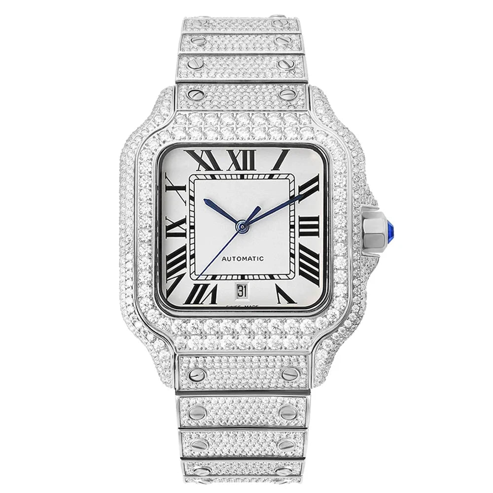 Reloj Full Diamond Jewelry Hip Hop Iced Out Automatic Watches Gold Luxury Men Mechanical VVS Moissanite Watch