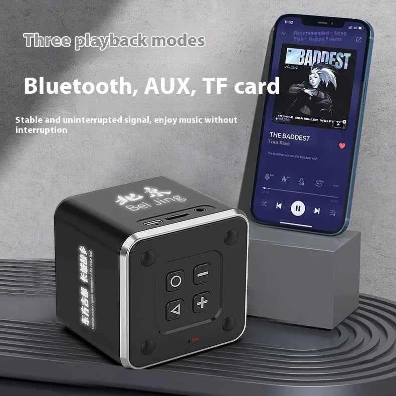 Portable Bluetooth Speaker with Custom Luminous Design - Black My Store