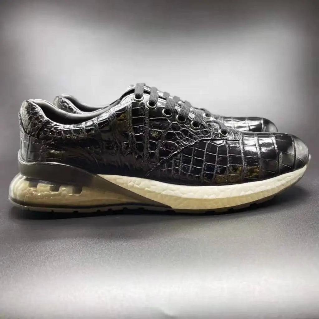 Goodyear Welt Custom Shoes Men Genuine crocodile Leather Popular Outdoor Sneakers Running alligator Skin Sports Men's Shoes