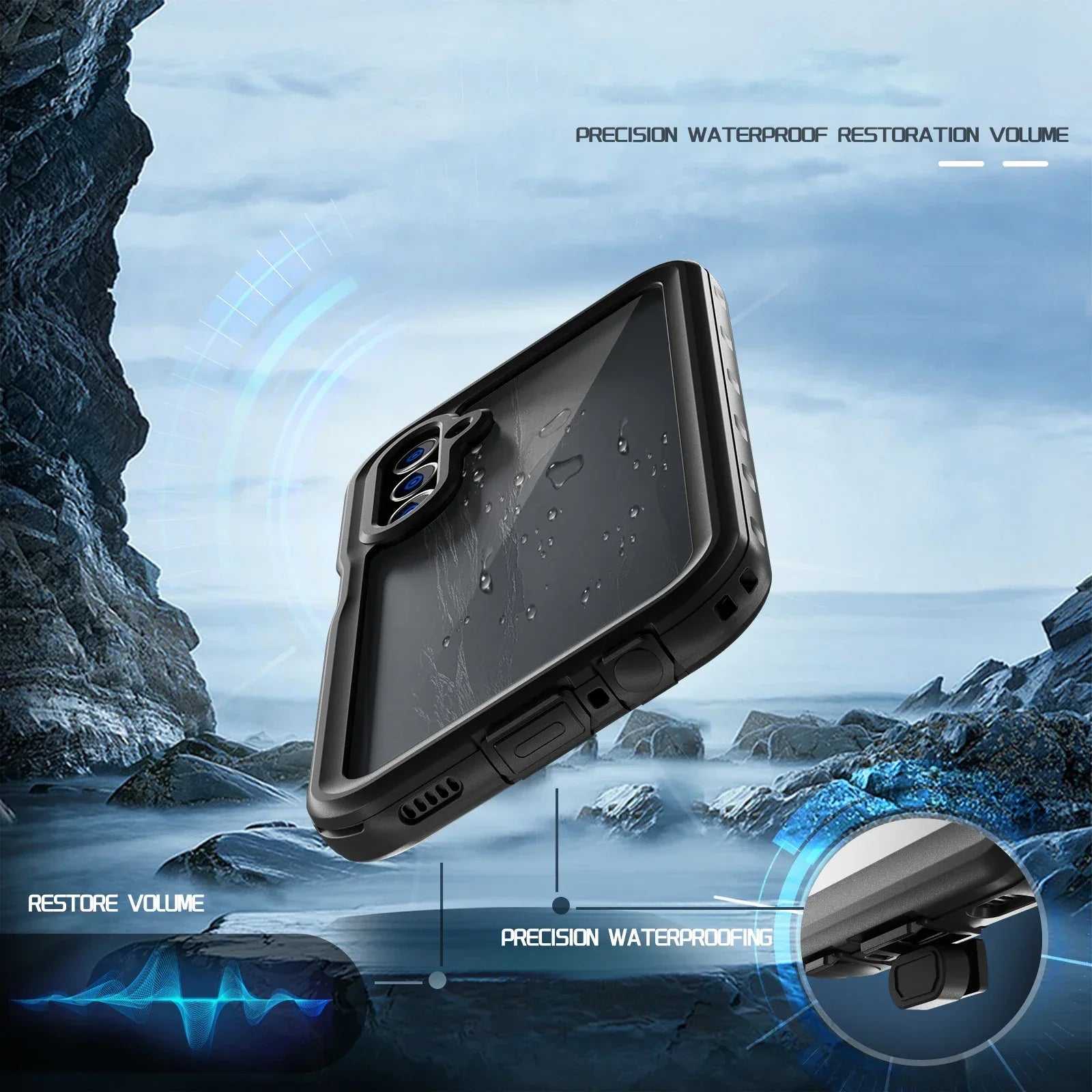 iPhone 15 Plus Shockproof Case - Full Body Protective Cover with 9H Hardness Tidesmit
