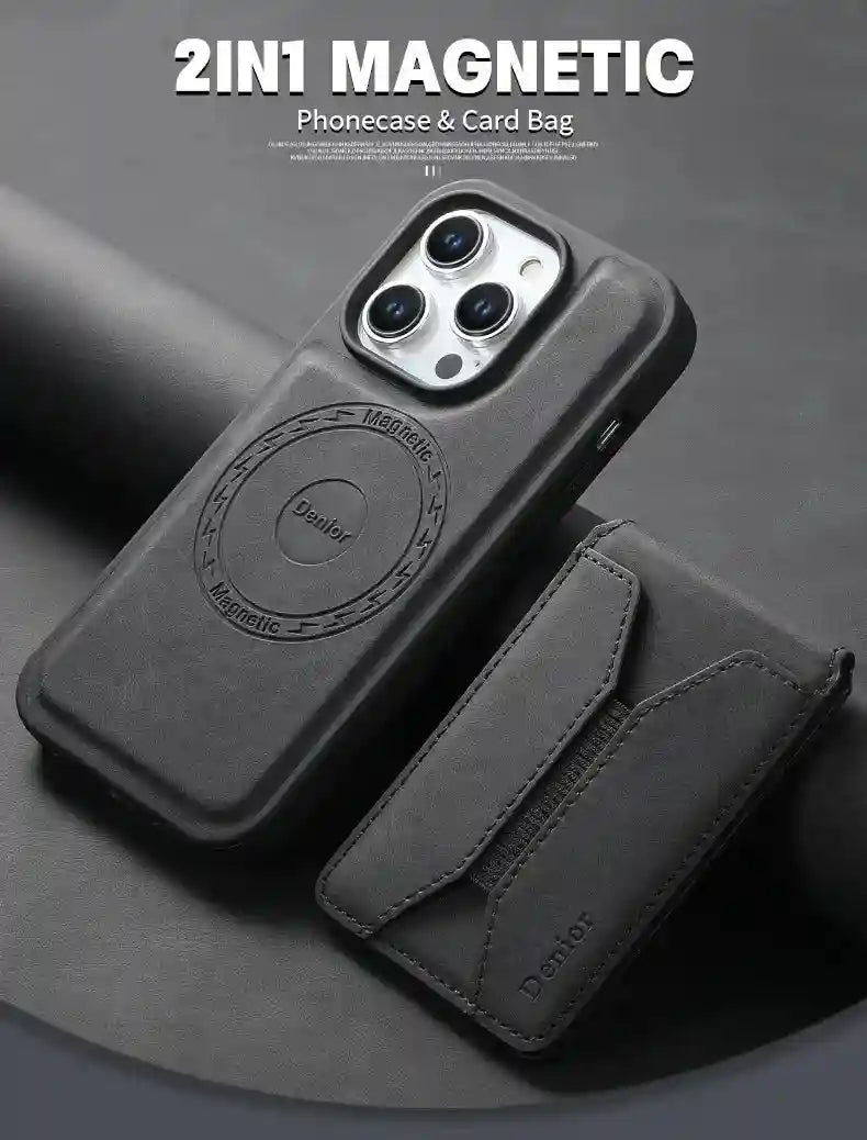 Magnetic Wallet Card Holder for iPhone 16-12 | Slim 5-Card Storage Tidesmit