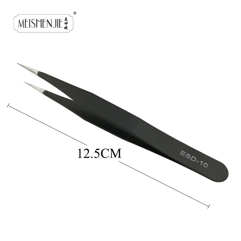MEISHENJIE 1PC Stainless Steel Curved Straight Eyebrow False Eyelash Tweezers Nail Art Extension Makeup Tool Eeyelashes