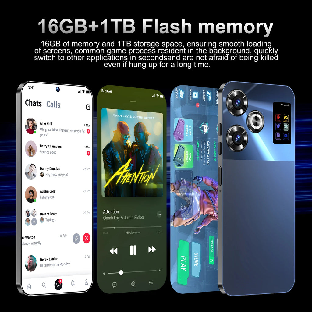 Tidesmit 5G Smartphone 16GB RAM 1TB AMOLED Display Unlocked Mobile Tidesmit