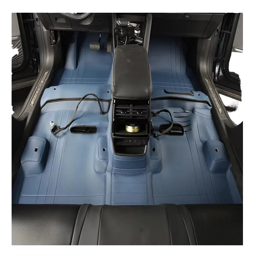 Custom 5-Piece Full Coverage High-end Leather Car Floor Mat Set 20mm Thick Business Style Fit Luxury Auto Interior Accessories