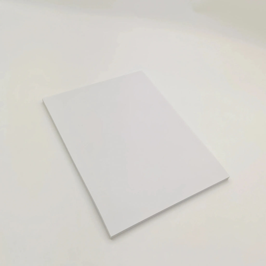White A4 printable label sheet, flat stack view