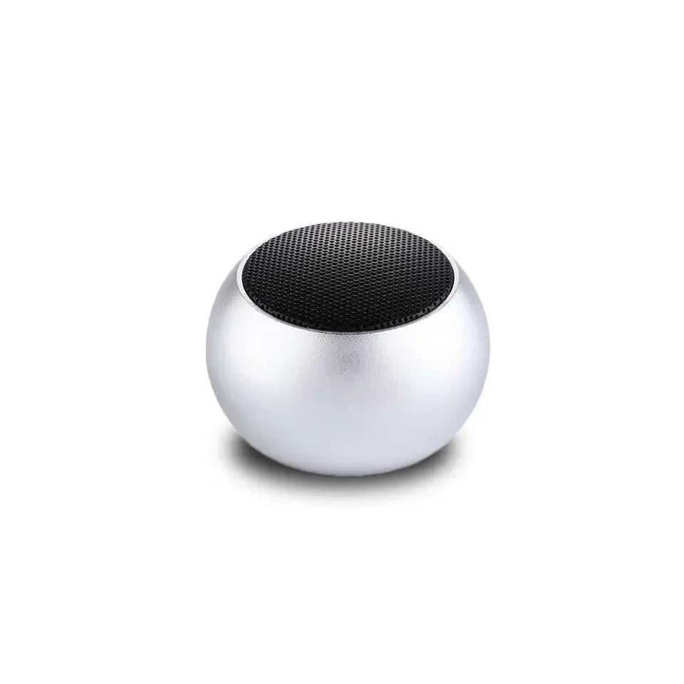 Portable Bluetooth Speaker: Metal Mini Wireless Audio with 360 Sound Silver Metal 1" My Store