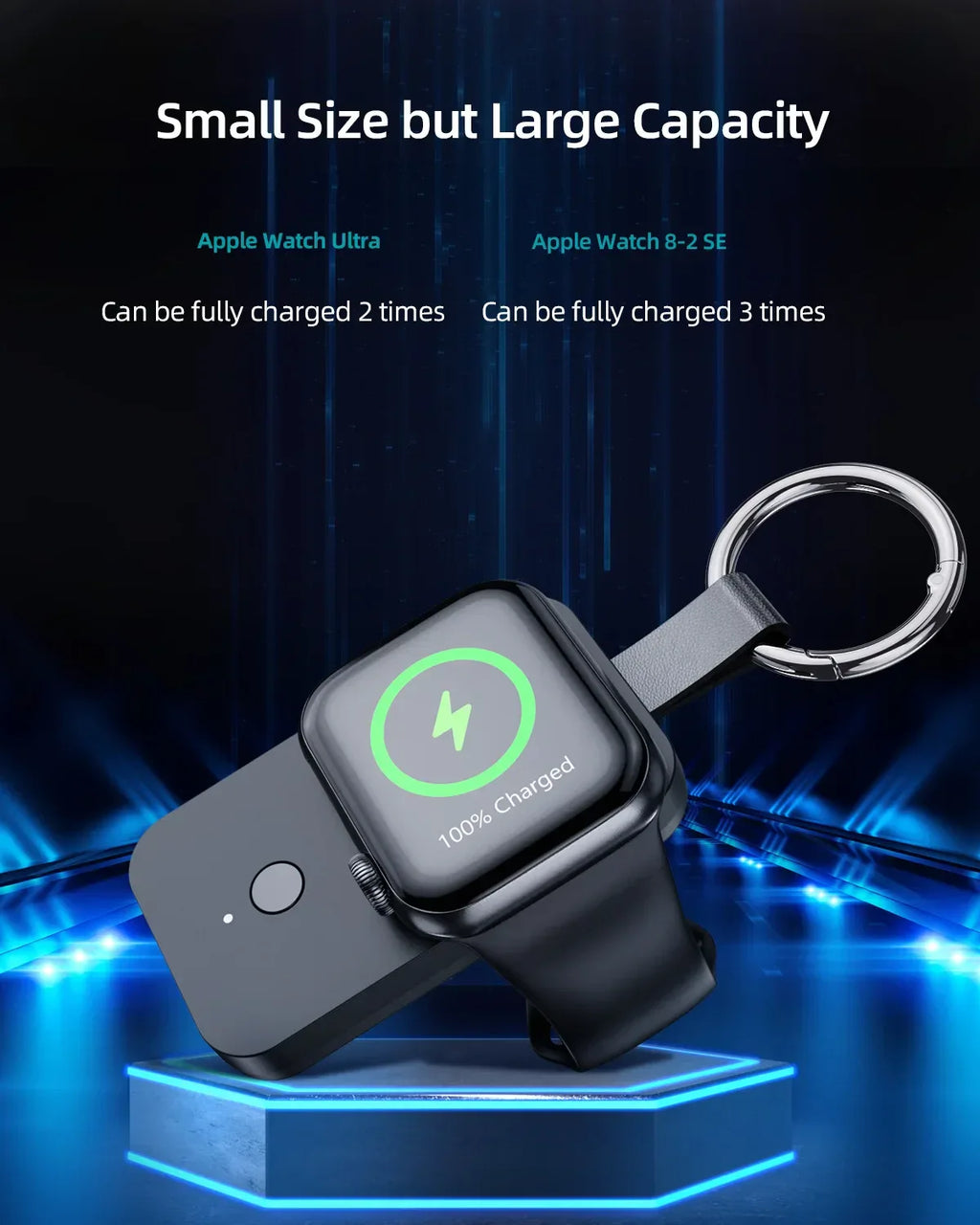 Magnetic Apple Watch Power Bank 1000mAh Portable Keychain Charger Tidesmit