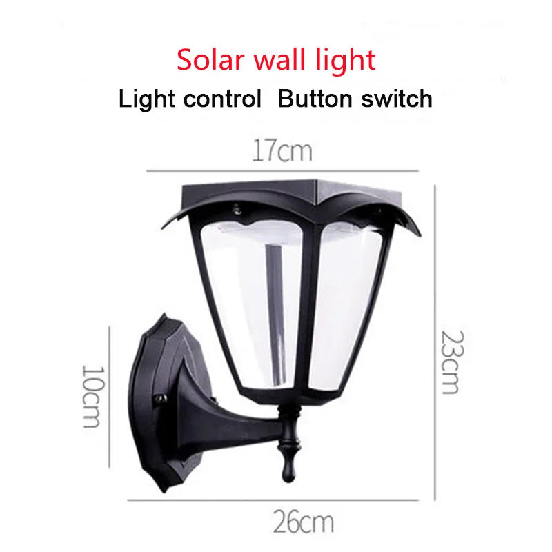 Solar Garden Decoration Outdoor LED Wall Light Street Outdoor Solar Panel Waterproof Sunlight Wall Lamps Solar Spotlights