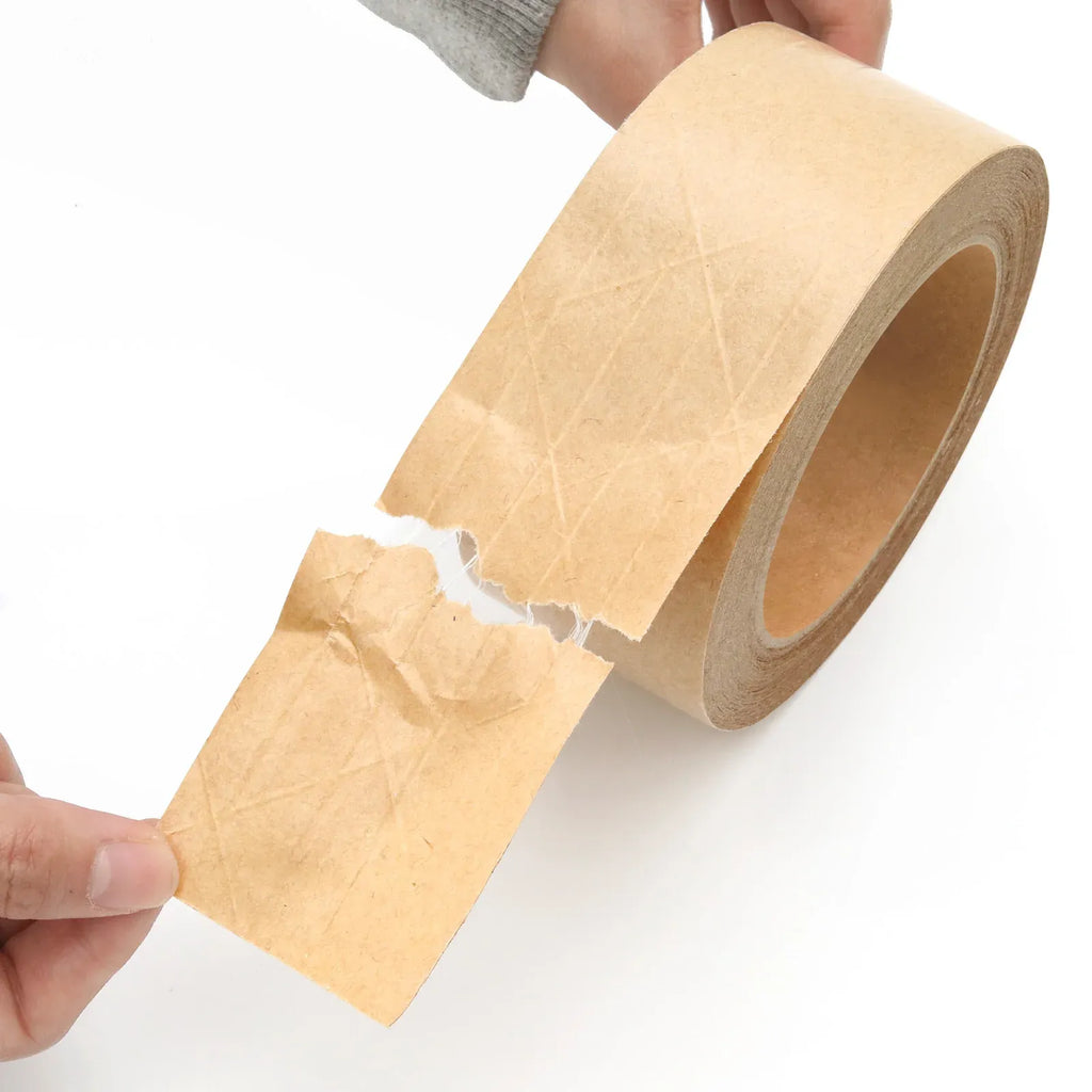 Custom Logo Branded Black Kraft Paper Tape Water Activated Acrylic Reinforced Shipping Packing for Professional Durable Results