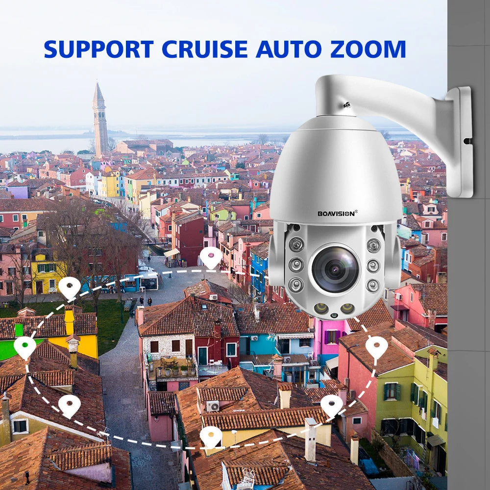 5MP WiFi/4G/POE PTZ IP Camera AI AUTO Tracking 30X Two Way Audio Colorful Night Vision IR 80m Security  CCTV Camera P2P CamHi