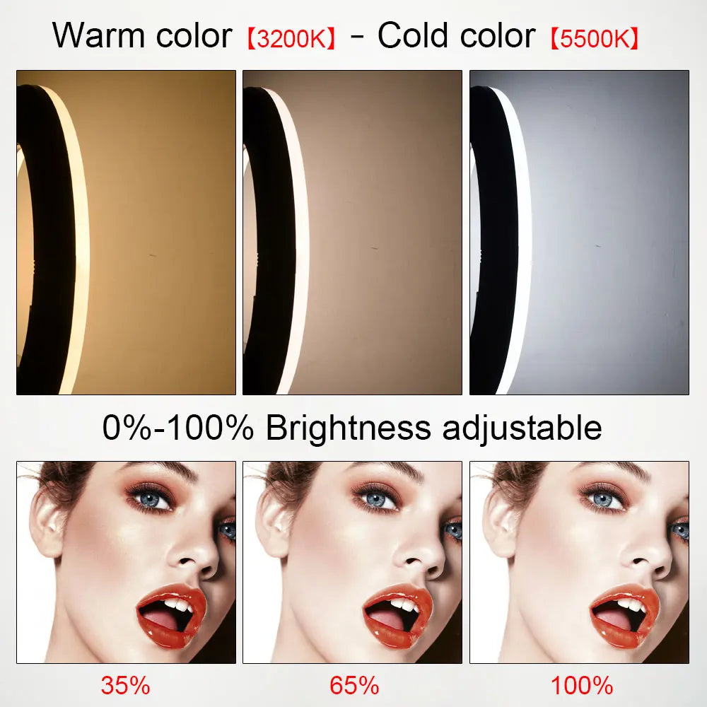 18-Inch LED Ring Light Kit - Adjustable Studio Content Creation Lighting Tidesmit