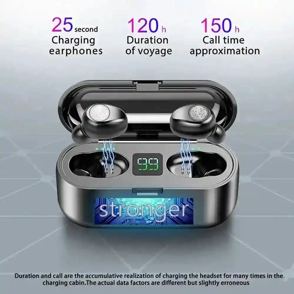 Tidesmit Wireless Gaming Earbuds with 2000mAh Charging Case - Black Tidesmit