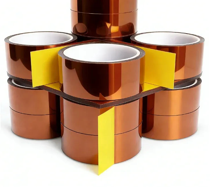 Brown polyimide insulating tape rolls with yellow single-sided die-cut strips