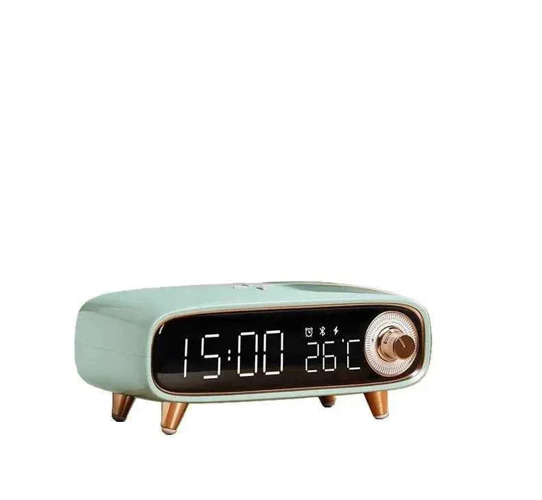Portable Bluetooth Speaker with Wireless Charger and Alarm Clock Green plastic My Store