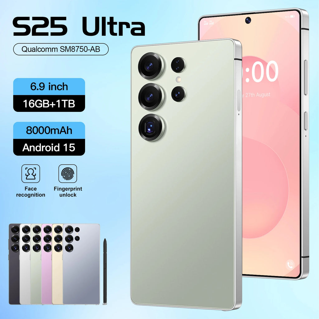 S25 Ultra 5G Smartphone 16GB RAM 1TB Storage AMOLED Display Tidesmit