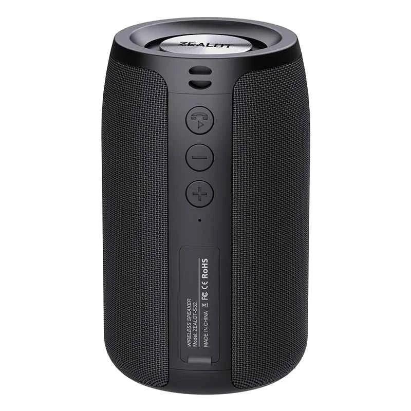 Portable Bluetooth Speaker Waterproof Wireless Audio 360 Sound Black ABS My Store