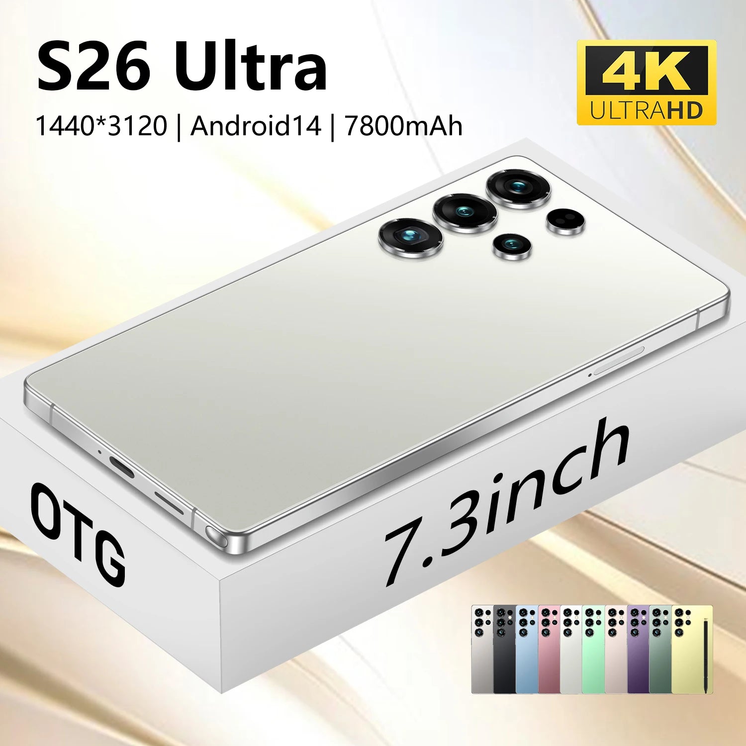S26 Ultra 5G Smartphone, 22GB RAM, 1TB Storage, 7.3 Inch Screen Tidesmit