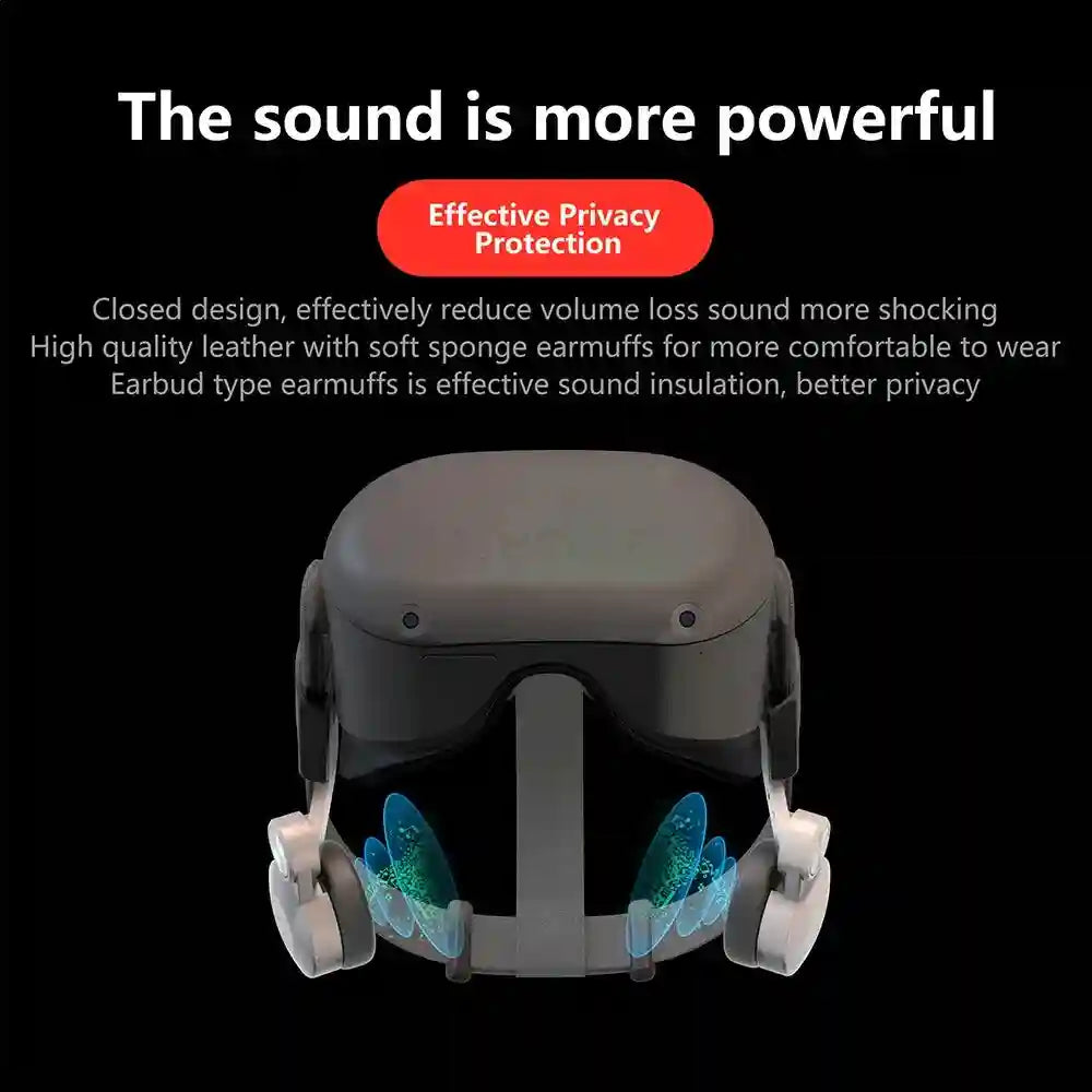 VR Headset Ear Muffs for Oculus Quest 2 Noise Reduction White Tidesmit
