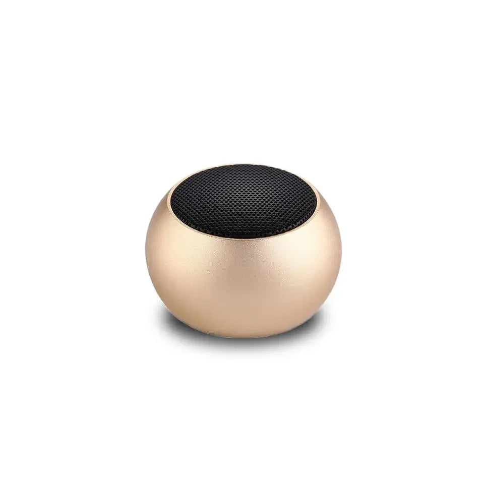 Portable Bluetooth Speaker: Metal Mini Wireless Audio with 360 Sound Gold Metal 1" My Store