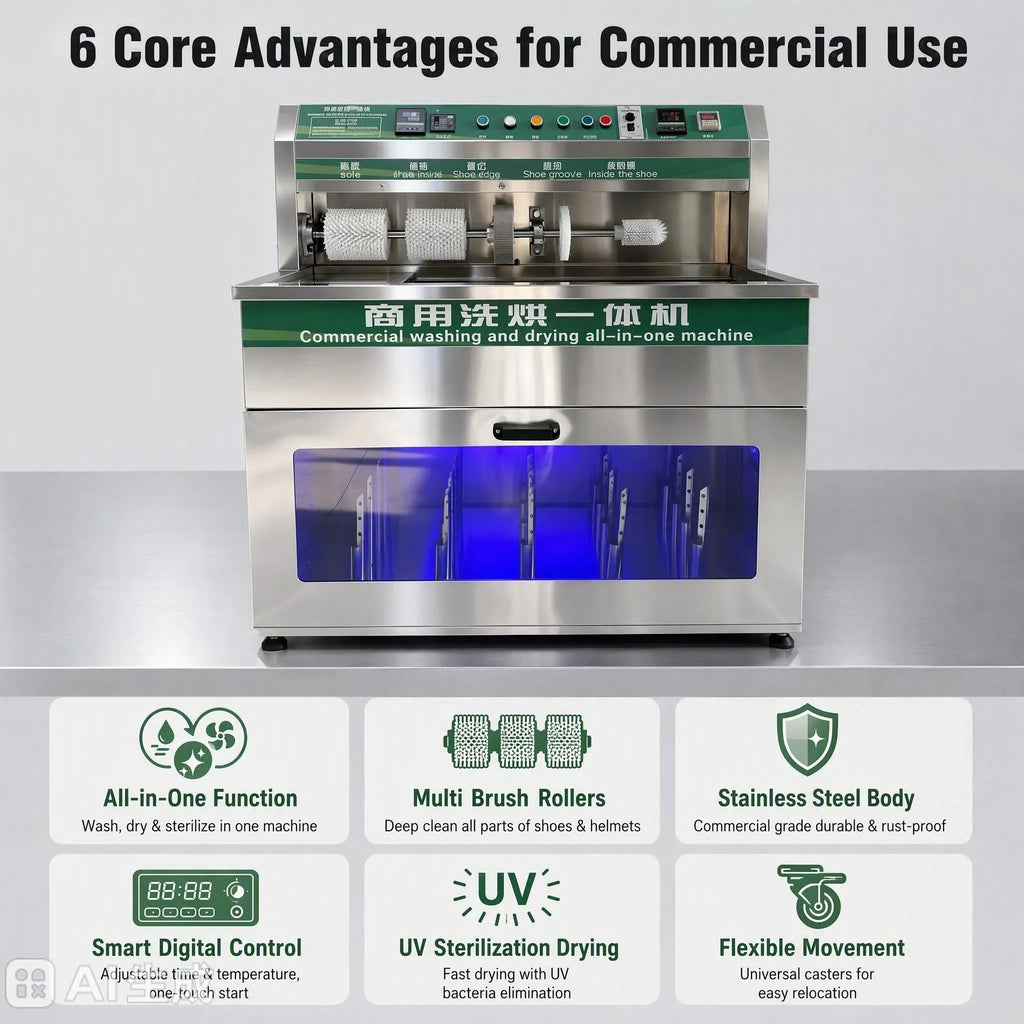 Automatic Commercial Shoe Washing Machine With Dryer Stainless Steel Shoe Cleaner Machine for Sneaker Cleaning Business