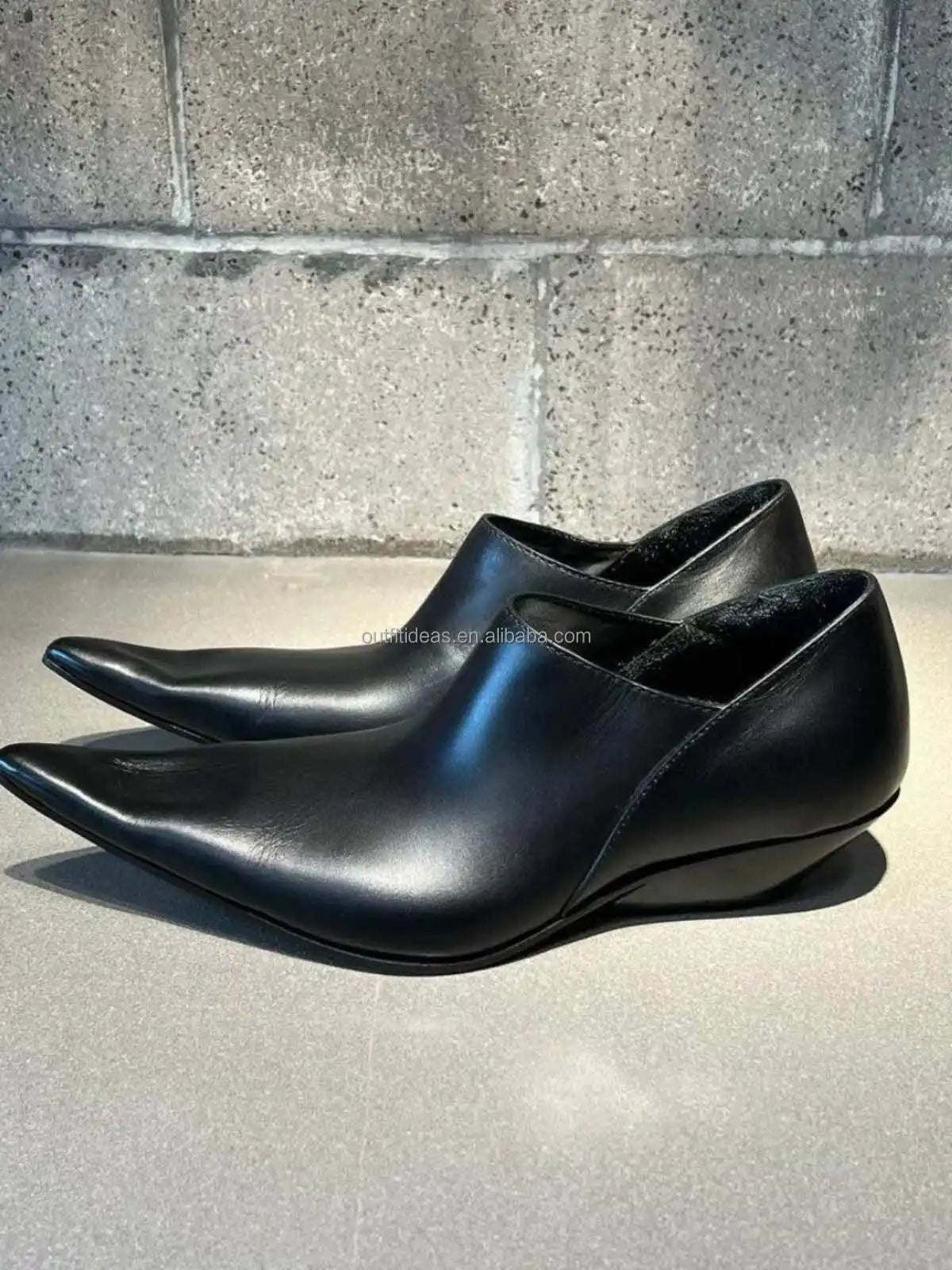Exaggerated Pointed Toe Leather Oxfords Large Volume Men Heel Shoes Women Party Wedding Dress Shoes for Men Pointed Toe Shoes