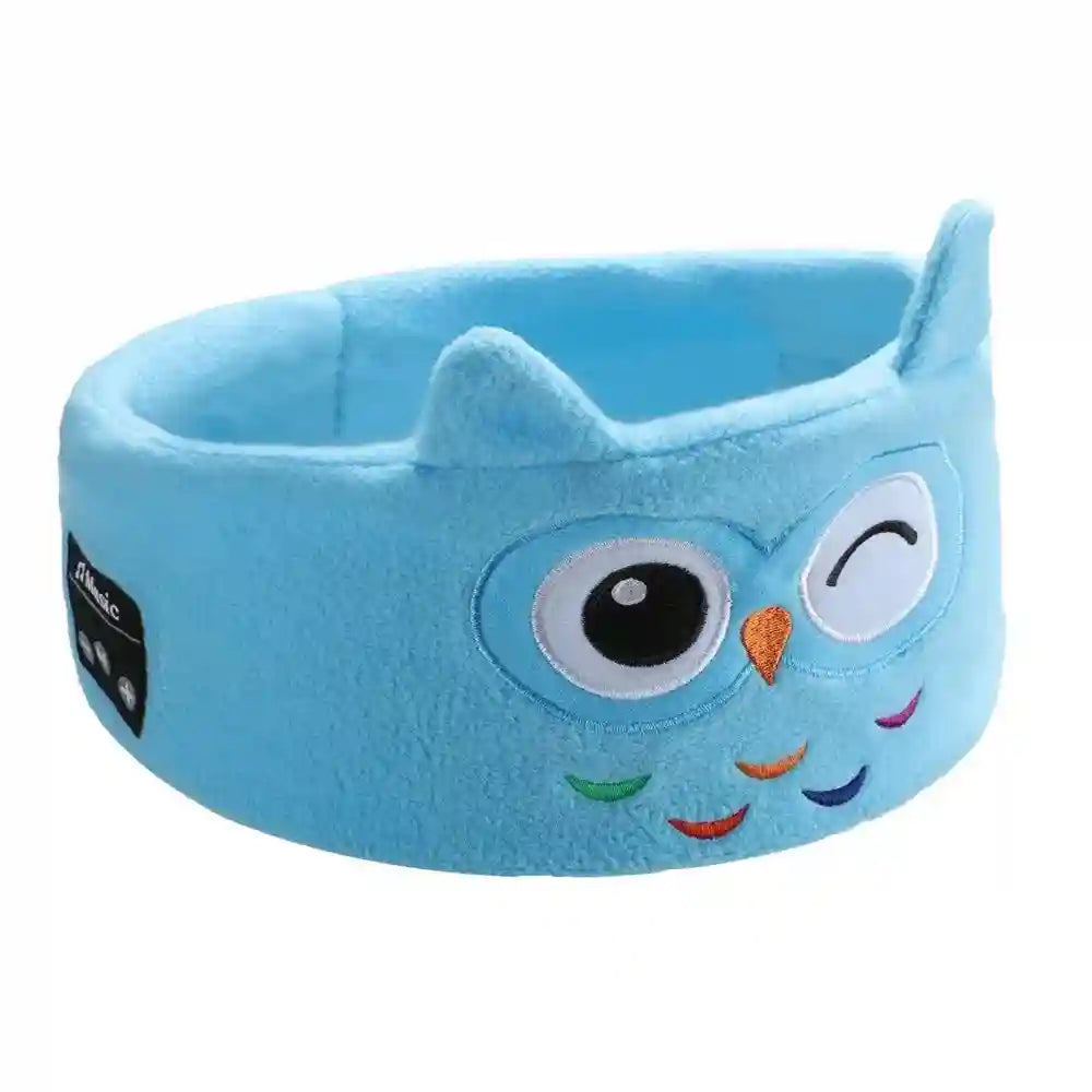 Wireless Kids Headband Headphones - Soft Plush Audio for Travel Owl Tidesmit