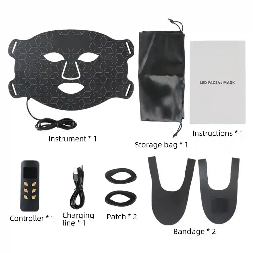 Tidesmit 4-Color Silicon LED Light Therapy Mask - App-Controlled Smart Device Tidesmit