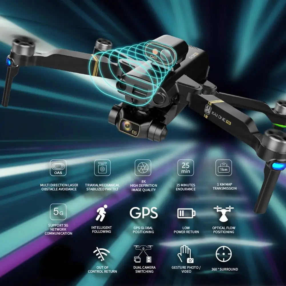 8K GPS Camera Drone with Obstacle Avoidance & Brushless Motor Tidesmit