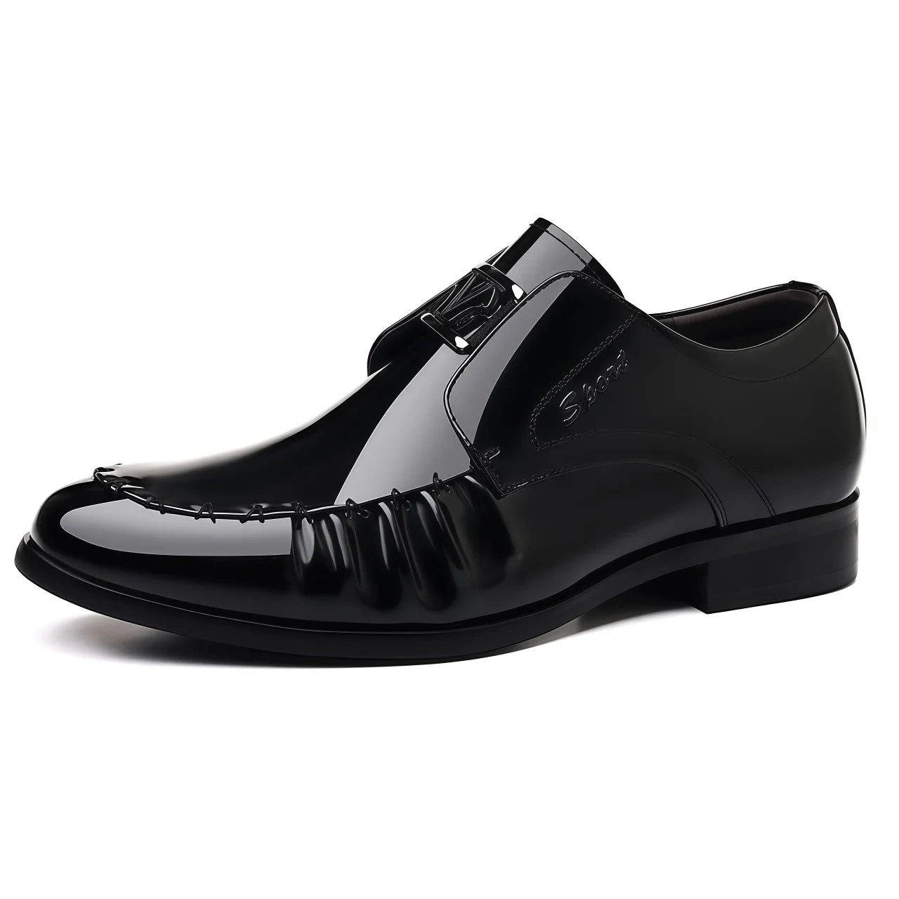 Luxury Designer Oxford Style Dress Shoes Slip-On Pointed Toe Summer Casual Business Wedding Parties Height Increasing