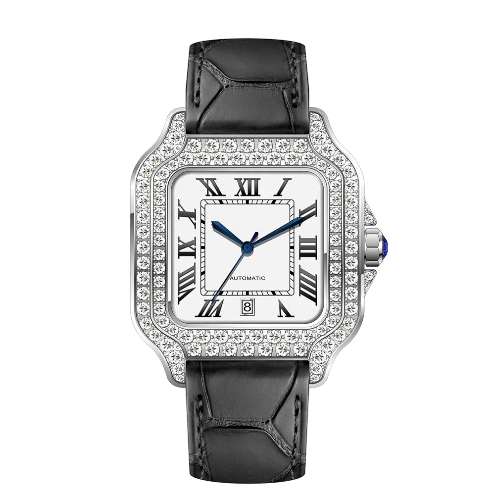 Wholesale Sport Diamond Stainless Steel Luxury Iced Out Watch Men Women Moissanite Automatic Mechanical 20mm Band Watch