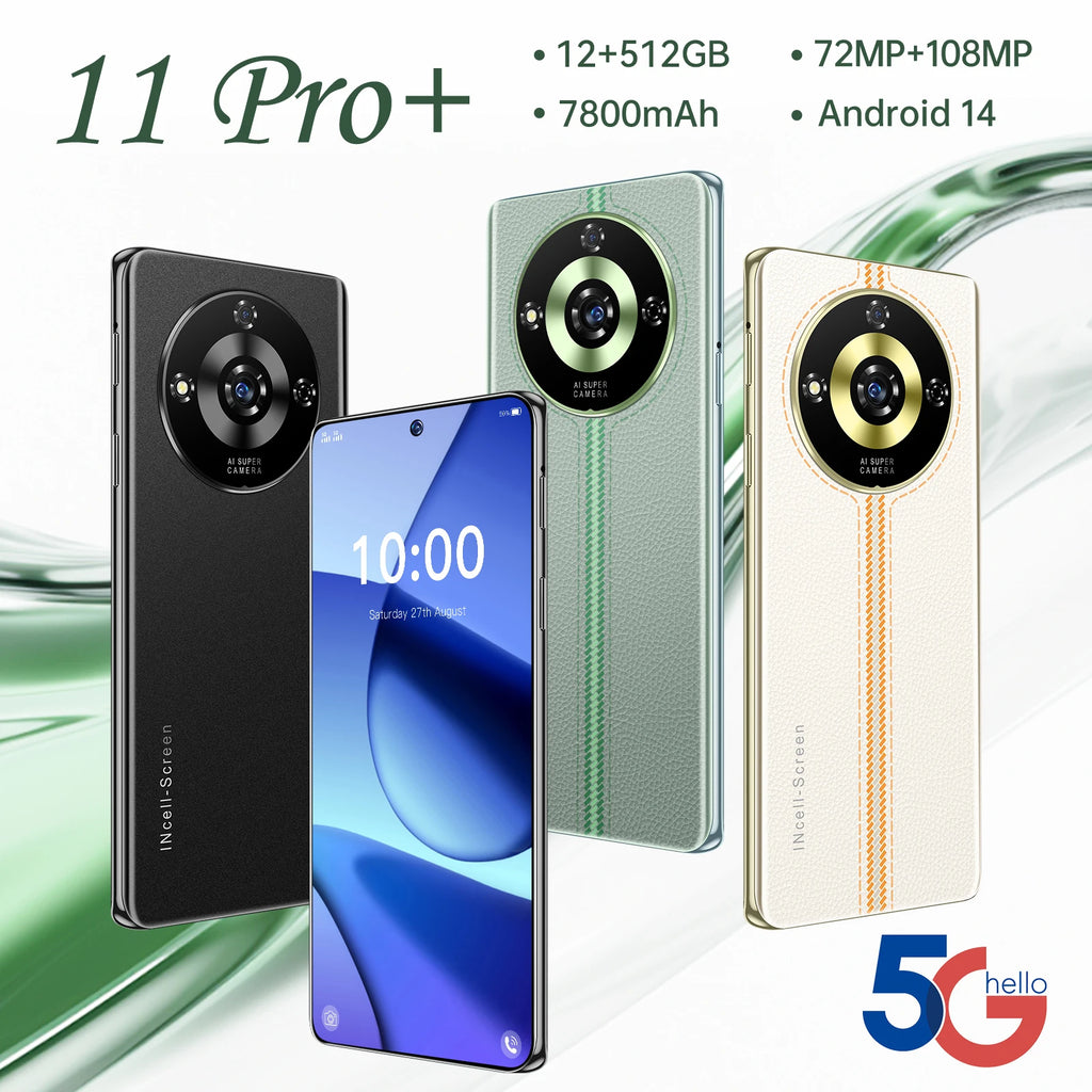 11Pro 5G Smartphone: 12GB RAM, 512GB Storage, AMOLED Display Tidesmit
