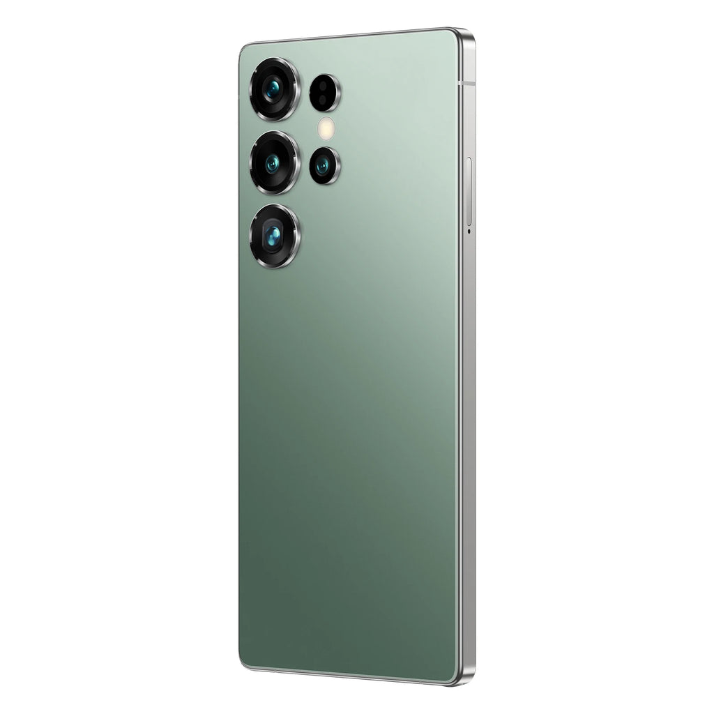 Tidesmit S26 5G Smartphone with 7 inch HD screen, 22GB RAM, 1TB storage, 7000mAh battery, and 48MP camera.