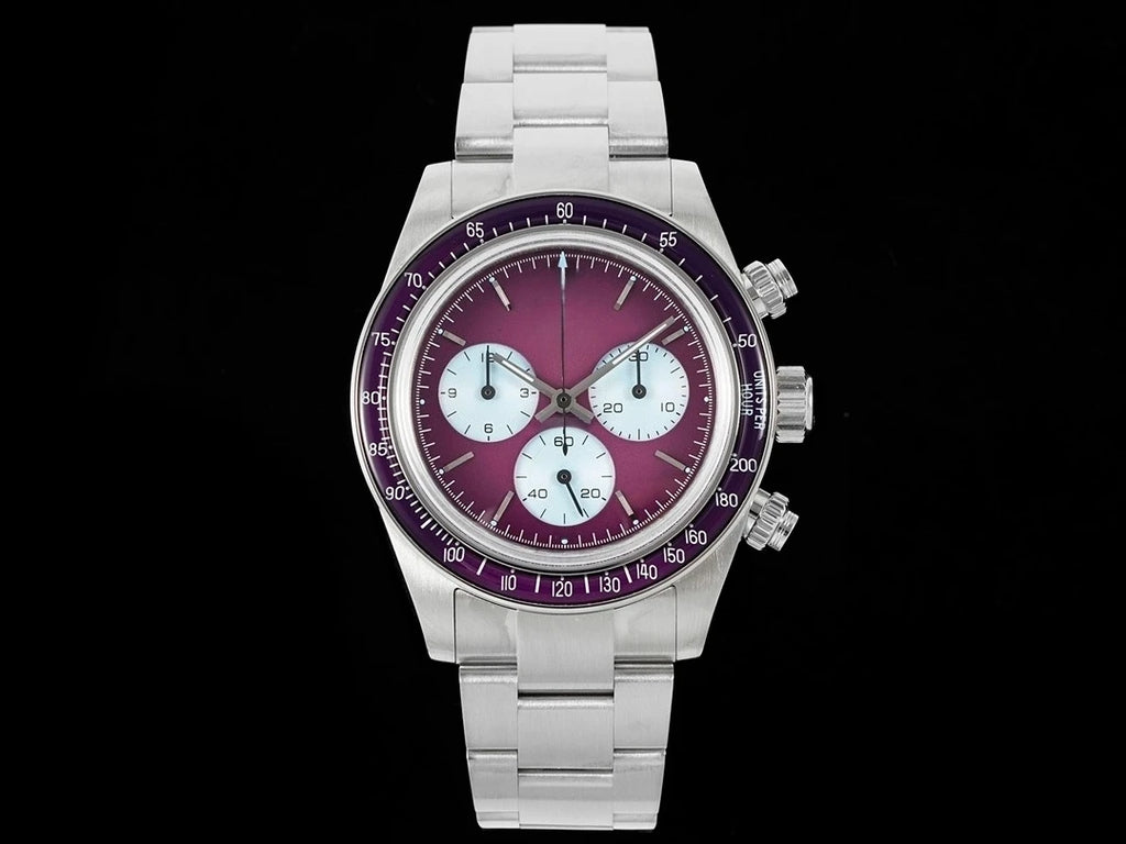 Stylish High Quality Stainless Steel Mechanical Watch Sapphire Crystal Automatic Chronograph for Daily Business Wear Watch