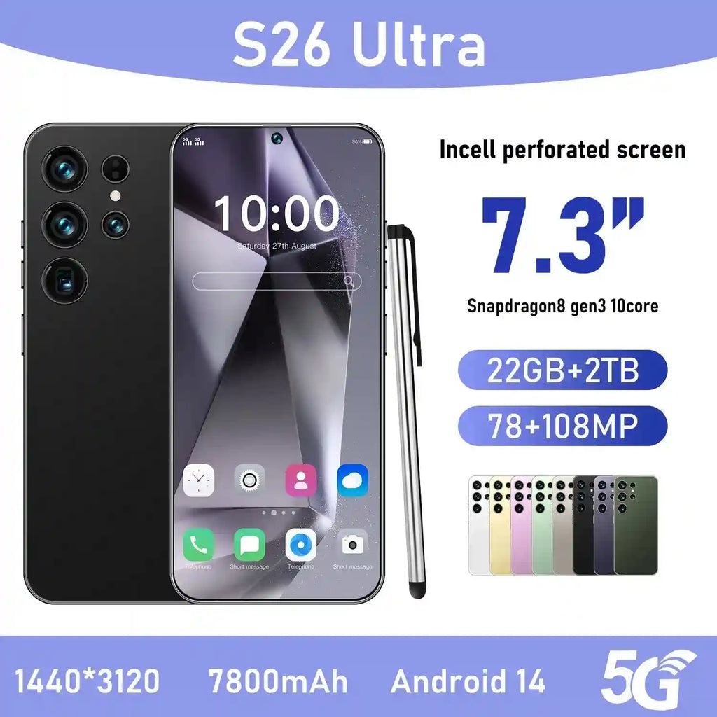 S26 Ultra 5G Smartphone: 22GB RAM, 1TB Storage, Unlocked Android Tidesmit