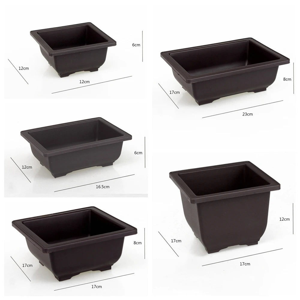 1PC 5size Plastic Flower Pot Plant Bowl Bonsai Succulent Basin Nursery Succulent Pot Home & Garden Supplies
